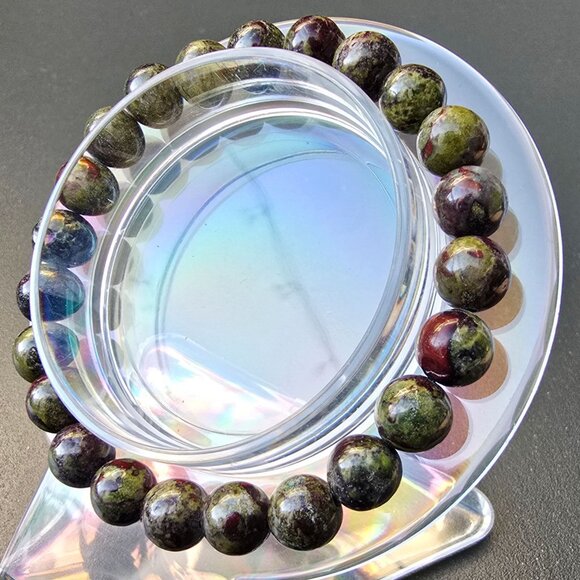 Handmade ✦ Bloodstone Bracelet ✦ 8mm Beads Stretch Fit Grounding & Protection - Picture 3 of 7